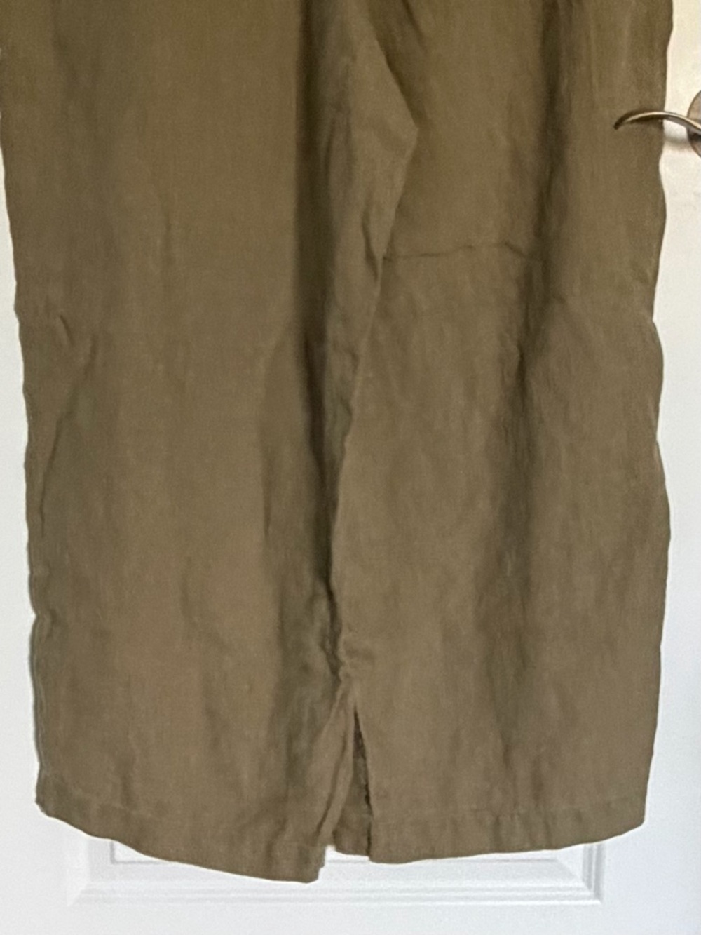 Athleta Olive Green Retreat Linen High Rise Wide Leg Pants Size 1X 54844 - Picture 8 of 12